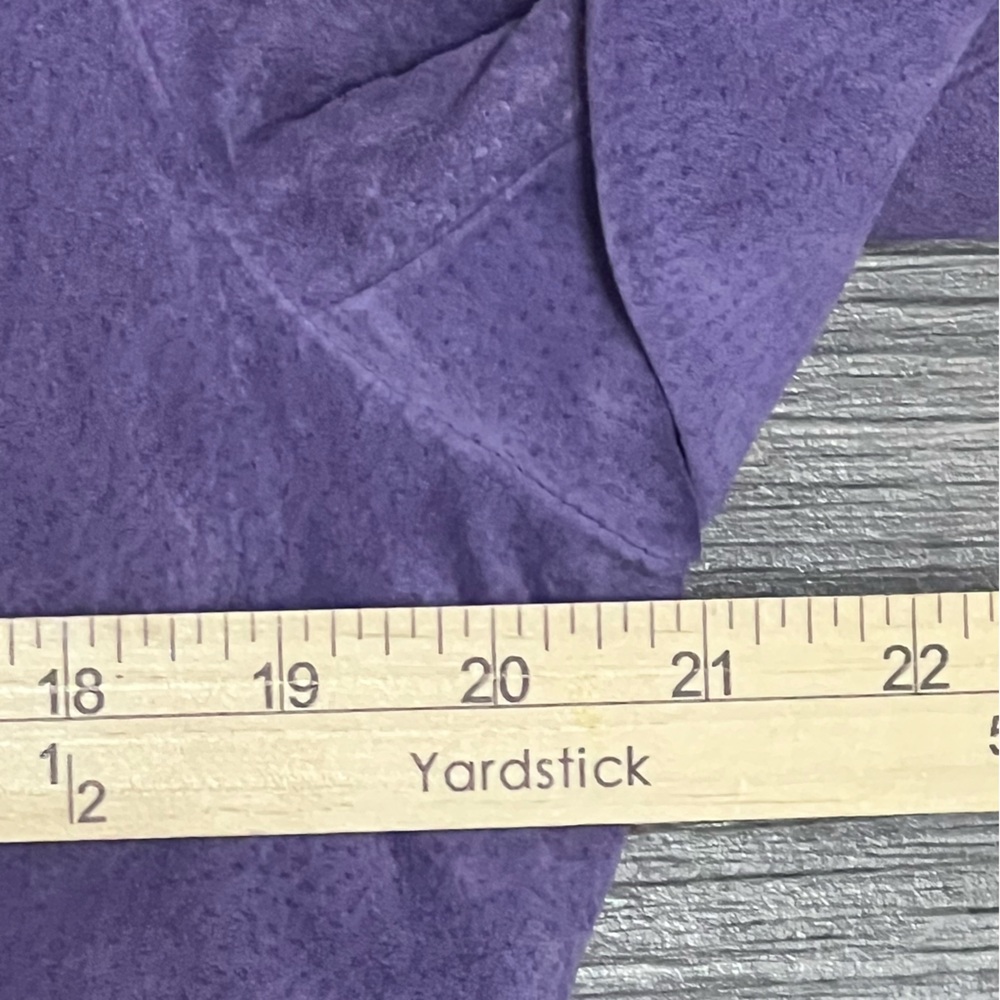 Vintage 90’s Relativity Purple Suede Blazer Jacket Size LP Large Petite Leather - Picture 11 of 16